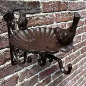 Venus Cast Iron Wall Mounted Bird Bath Feeder with Hanger