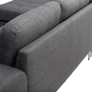 Right-Hand Corner Sofa KIRUNA Dark Grey Fabric Right Hand