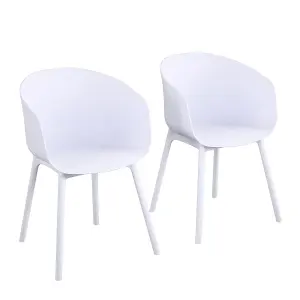 York xl Dining Chair in White, 2 pieces