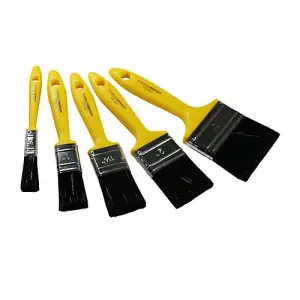 Charles Bentley Bulldozer 770 Paint Brush 10 Pack Soft Grip Yellow Assorted Durable Synthetic Filament