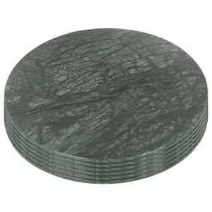 Argon Tableware Round Marble Placemats - 30cm - Green - Pack of 6