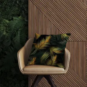 Golden Palm Leaves Outdoor Cushion 60cm x 60cm