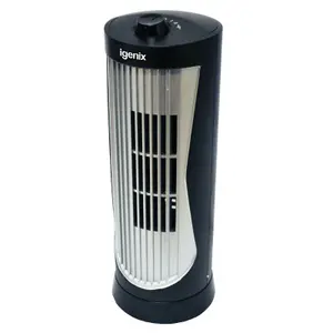 Igenix DF0020 Mini Tower Fan, Oscillating, 12 Inch, Black