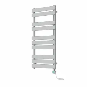 Rinse Bathrooms 1000x450mm Chrome Flat Panel Electric Heated Towel Rail Thermostatic Timer Bathroom Towel Radiator 600W