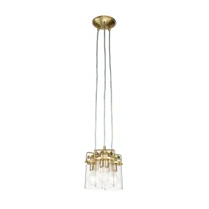 Elstead Kichler Brinley Cluster Pendant Ceiling Light Brushed Brass