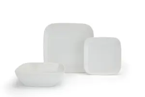 12pc Darby Square Dinner Set -White