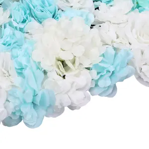 Artificial Flower Wall Backdrop Panel, 60cm x 40cm, cm, Sky Blue li Blue White