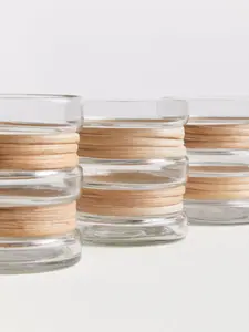 Interiors by Premier Set of 3 Natural Glass Tealight Holders, Decorative Tea Light Holders, Identical Tea Light Candle Holders