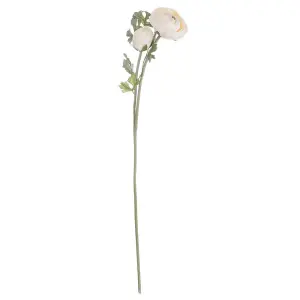 Hill Interiors Artificial Single Short Stem Ranunculus Soft Cream (One Size)