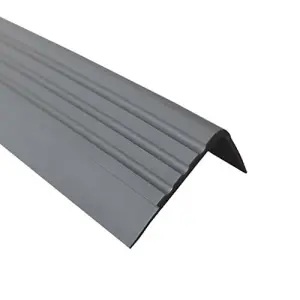 Stair anti slip nosing rubber angle step edge PVC RM 150cm dark gray