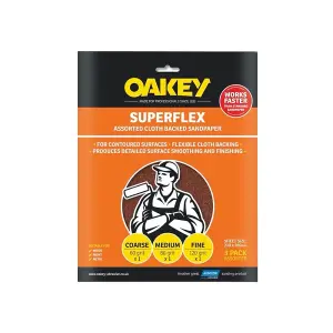 Norton Oakey Superflex Abrasive Sheets (Pack Of 3) May Vary (Pack Of 3)