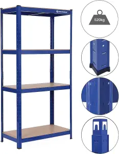 SONGMICS Boltless 4-Level Steel Shelving Unit, Storage Solution, Rack, for Garage and Shed, Blue