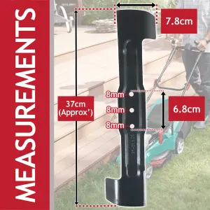 SPARES2GO Blade compatible with Bosch Rotak 36 37 Ergoflex Lawnmower (37cm)