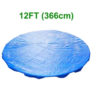 SunDaze 12FT Trampoline Cover Accessories Universal Rain Dust Protective UV Resistant Guard Round Blue Outdoor