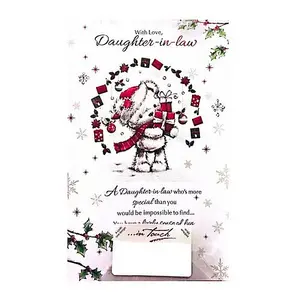 Simon Elvin With Love Daughter In Law Christmas Card (Pack of 6) White/Red (One Size)