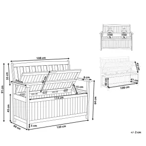 Garden Bench SOVANA with Storage Acacia Wood Light Wood