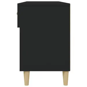 Berkfield Shoe Cabinet Black 102x35x55 cm Engineered Wood