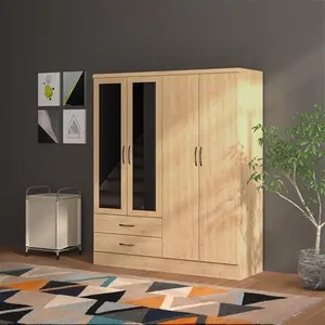 Cascio 4 Door Wardrobe Zipcode Design Finish: Sonoma Oak Effect