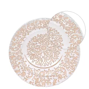 Neel Blue Charger Plates for Table Decoration - Royal Rose Gold Design