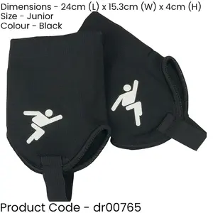 Junior Black Ankle Protectors - Football Rugby Padded Joint Cover Stirrup Shoe