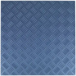 16 Pack Peel and Stick Vinyl Floor Tiles - Blue Tread for Garage and Workshop