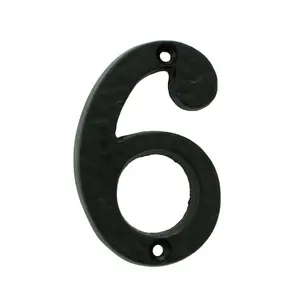 Black Antique Door Number 6/9 78mm Height 8mm Depth Iron Face Numeral Plaque