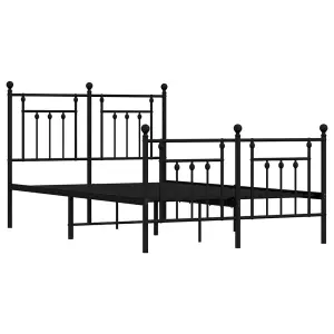 Berkfield Metal Bed Frame with Headboard and Footboard Black 120x200 cm