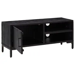 Berkfield TV Cabinet Black 90x30x40 cm Solid Pinewood