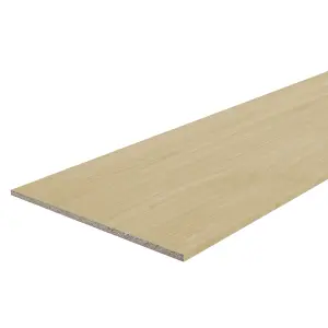 Oak effect Semi edged Furniture panel, (L)2.5m (W)600mm (T)18mm