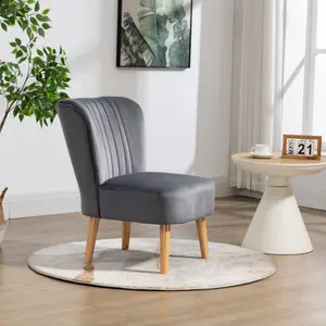 Arezza Velvet Accent Chair - Grey