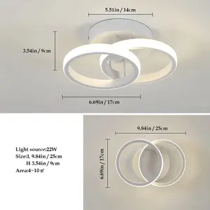 Acrylic LED Semi Flush Mount Ceiling Light