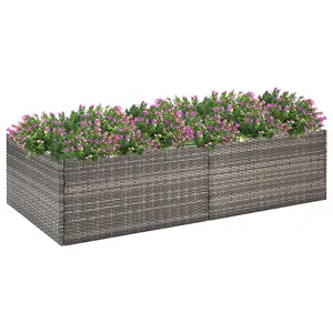 Berkfield Garden Planter Grey 157x80x40 cm Poly Rattan