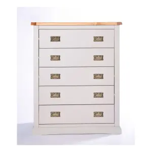 Loreo 5 Drawer Chest of Drawers Bras Drop Handle