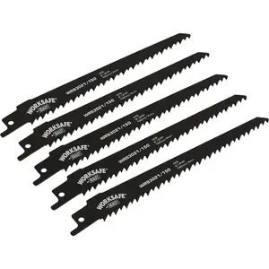 5 Pack 150mm Reciprocating Saw Blades for Wood and Concrete Cutting