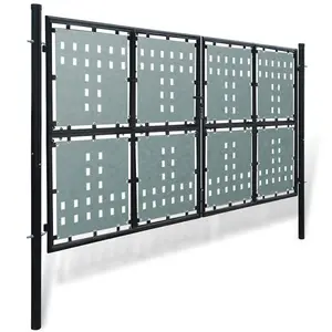 Berkfield Black Double Door Fence Gate 300 x 225 cm