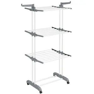 Steel Foldable Freestanding Drying Rack White