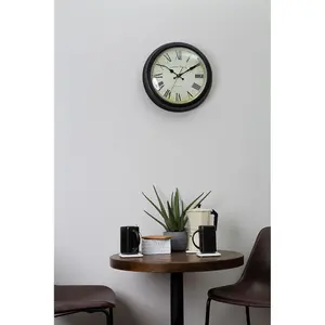 Interiors by Premier Black Lined Rim Wall Clock