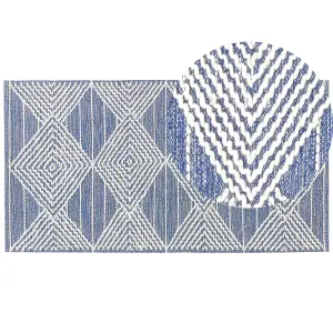 Wool Area Rug 80 x 150 cm Light Beige and Blue DATCA