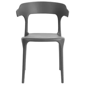 Set of 8 Dining Chairs GUBBIO Dark Grey