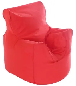 Cotton Twill Red Bean Bag Arm Chair Toddler Size