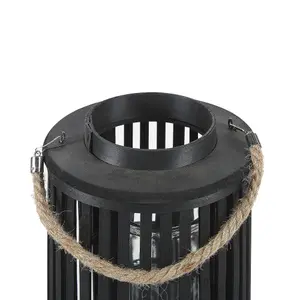 Beliani Boho Lantern LUZON Wood Black