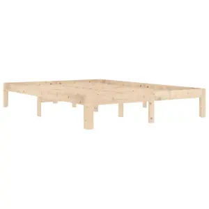 Berkfield Bed Frame Solid Wood Pine 140x200 cm