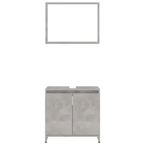 Berkfield Bathroom Furniture Set Concrete Grey Engineered Wood