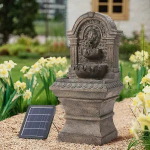 Solar Powered Water Fountain Garden Decor with Warm Light