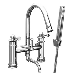 Florence Traditional Chrome Deck-mounted Bath Shower mixer Tap with Handset