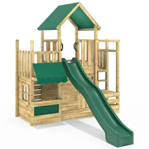 Rebo Modular Wooden Climbing Frame Adventure Playset - M22 Shop & Den