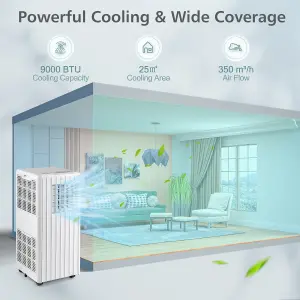 Costway 9000BTU Portable Air Conditioner 4-in-1 Air Cooler Fan Dehumidifier AC Unit