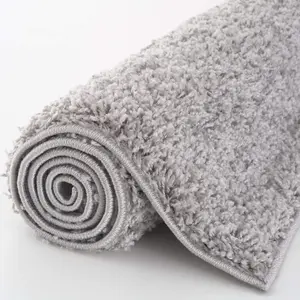 Myshaggy Collection Living Room Rugs Solid Design  Grey