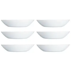 URBNLIVING 20cm Depth Luminarc White Opal Glass Soup Bowl Set of 6