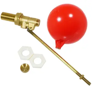 SPARES2GO 1/2" Part 1 Valve High Pressure Side Entry Toilet Cistern Ballcock 4 1/2" Ball Float Kit